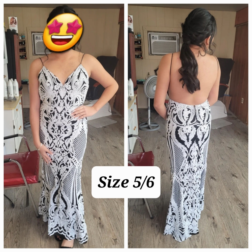 Black & White Size 5/6 Prom/Formal Dress